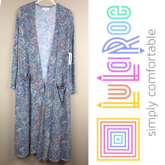 LuLaRoe Sweaters - NWT Lularoe Paisley Print Sarah Duster Cardigan: S
